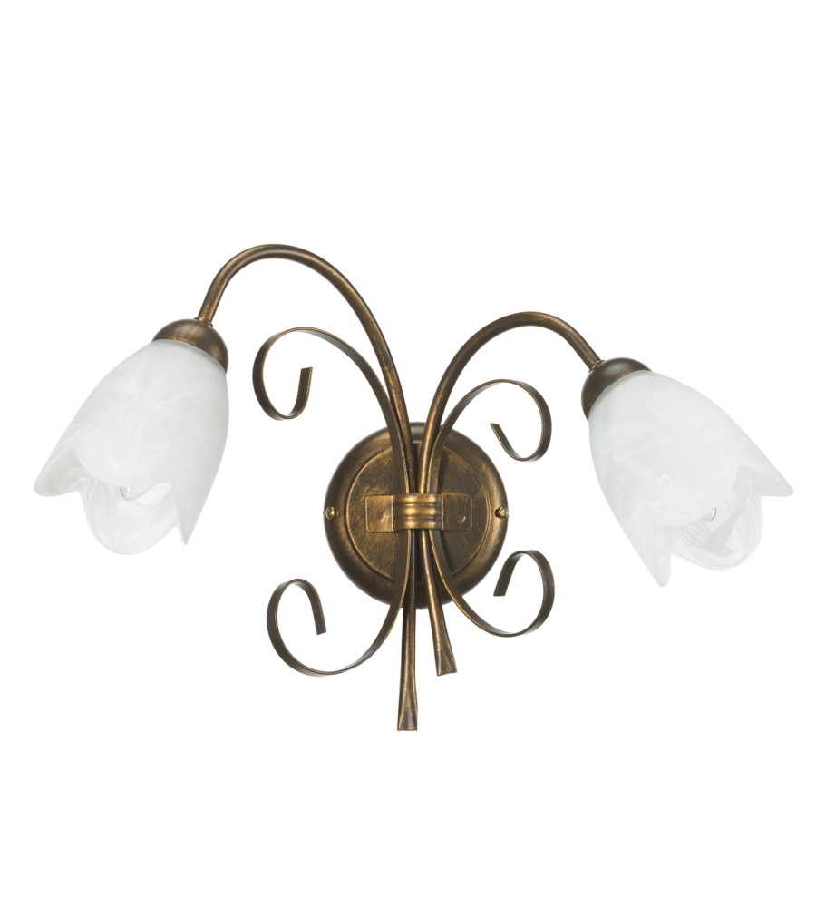 APPLIQUE 2 LUCI ONLI "ODINO" BRONZO E14